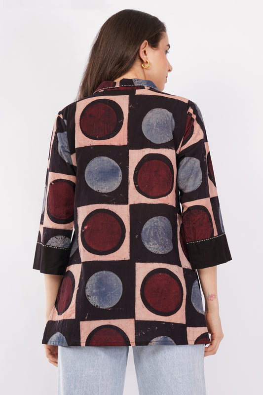 Ajrakh Print Pure Cotton Top for Women