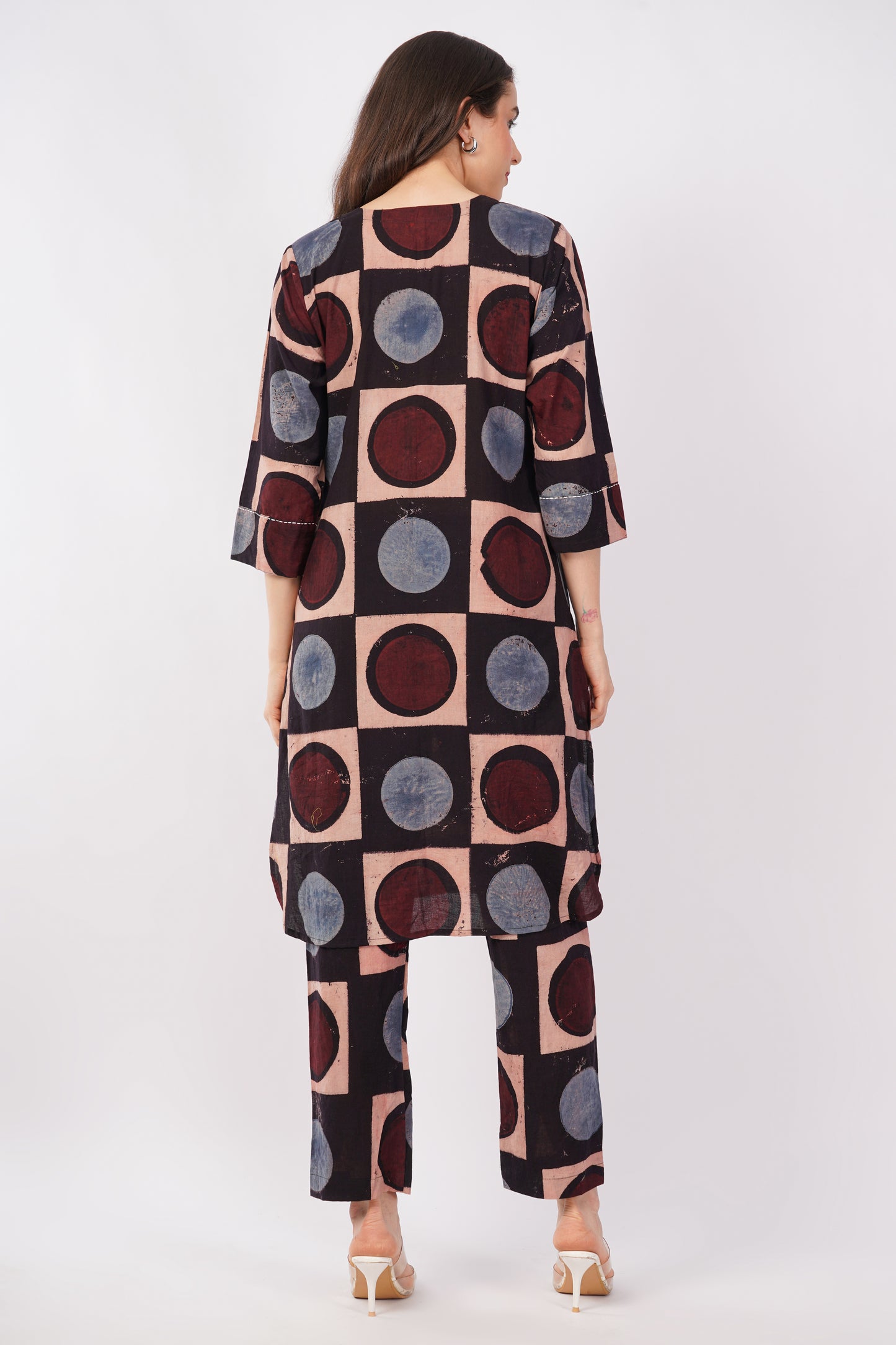 Multicolor Ajrakh Print Pure Cotton Kurta & Pant Set for Women