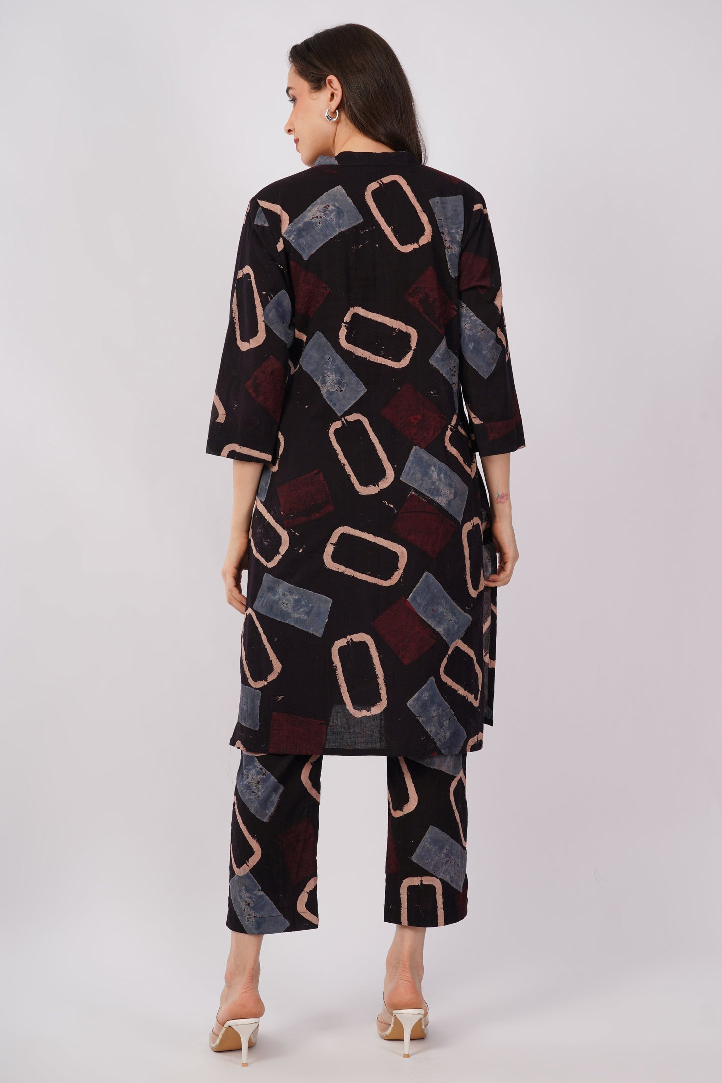 Multicolor Ajrakh Print Pure Cotton Kurta & Pant Set for Women