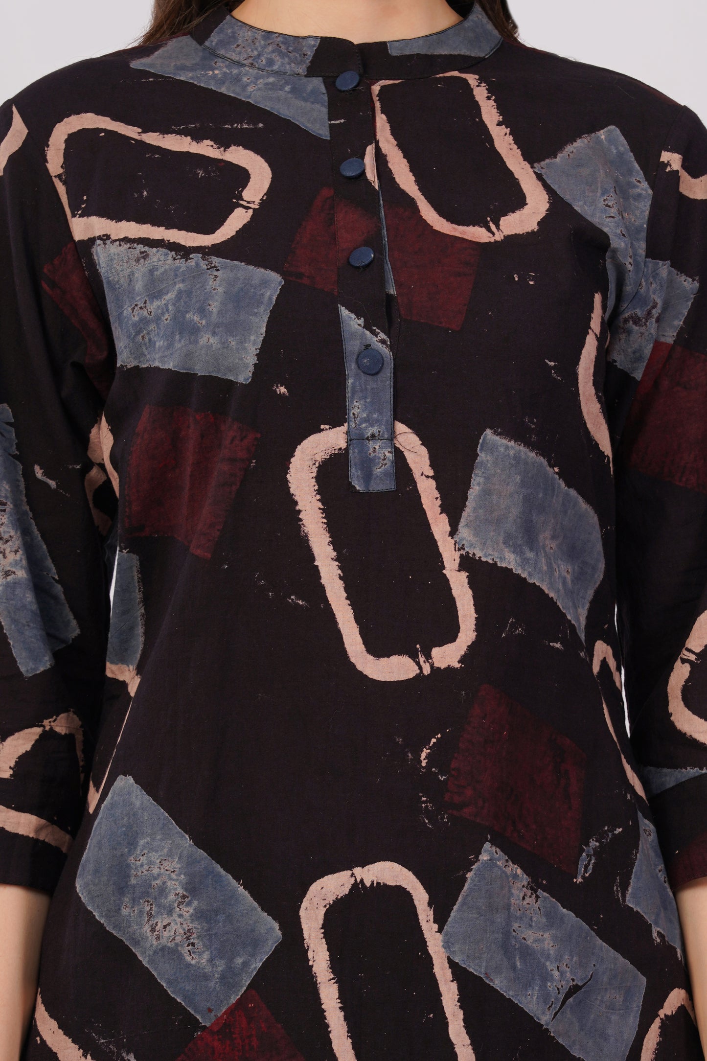 Multicolor Ajrakh Print Pure Cotton Kurta & Pant Set for Women