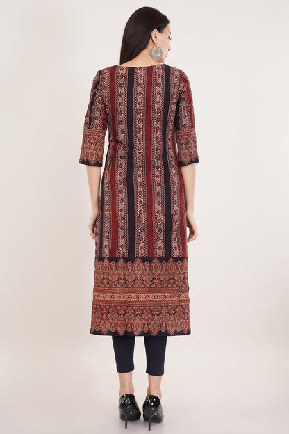 Black Ajrak print long kurta Navsyaa