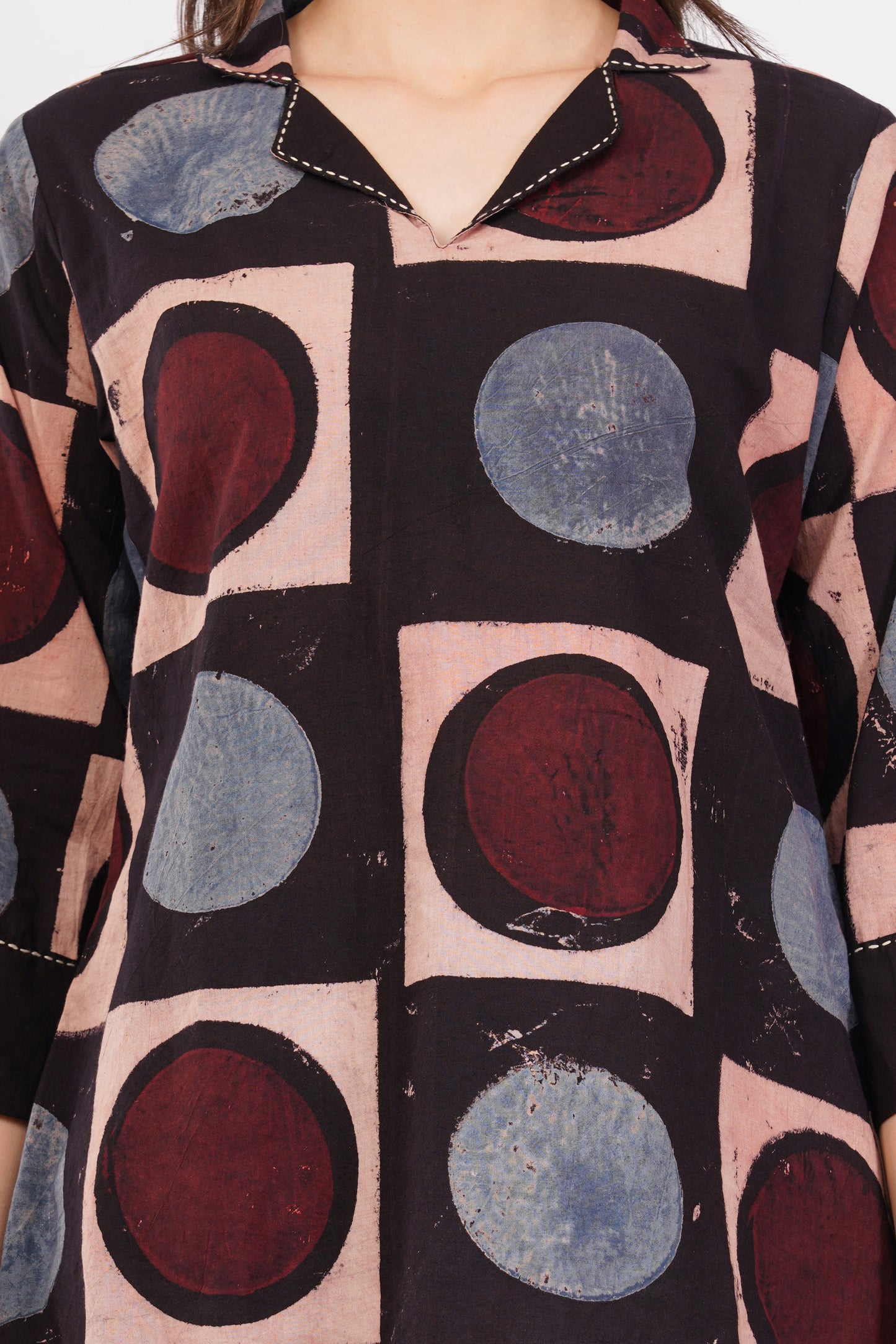 Ajrakh Print Pure Cotton Top for Women